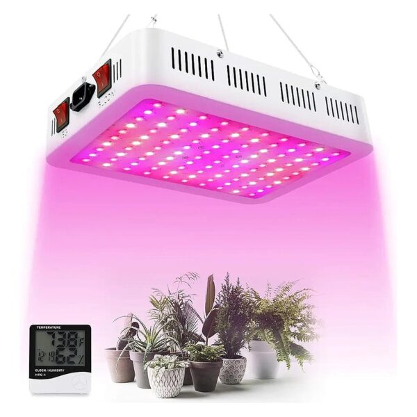 Daisy Chain LED Grow Light with Temperature Hygrometer for Efficient Planting