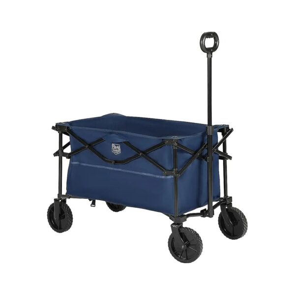 Dark Blue Storage Wagon with Adjustable Handle and Heavy Duty Frame