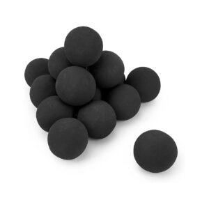 Decorative Black Ceramic Fire Stones Set of 15 for Fire Pit and Fireplace