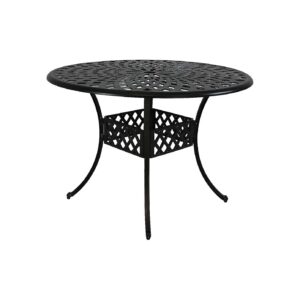 Decorative Cast Aluminum Patio Table with Umbrella Hole 5 Diameter