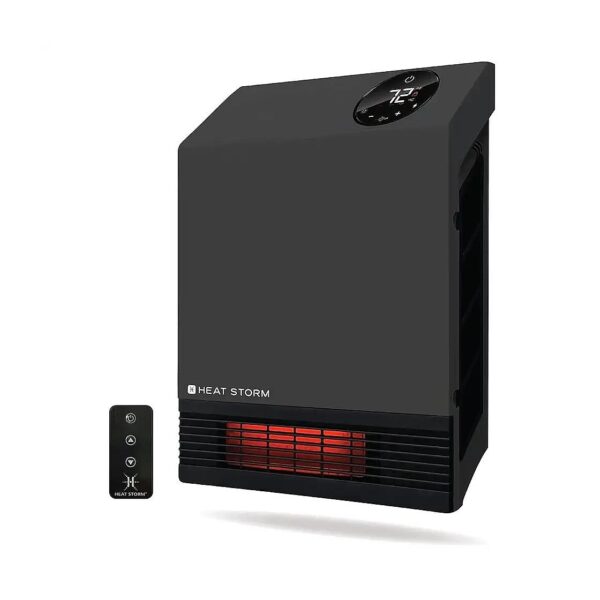 Deluxe Infrared Space Saving Wall Mount Heater with Remote Control and Safe Touch Grill