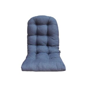 Denim Blue Tufted Round Corner Adirondack Chair Cushions with Polyester Fill