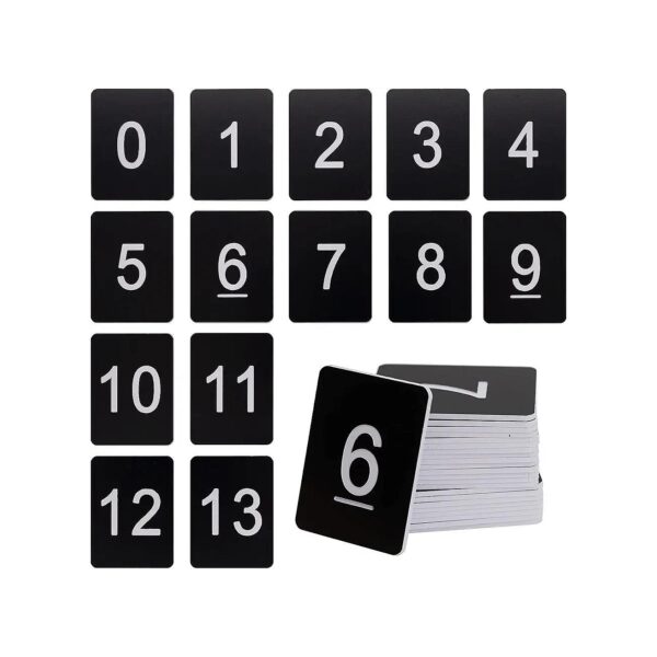 Density ABS Plastic Black Numbered Token Tags 0-100