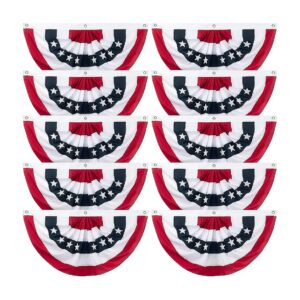 Description American Patriot Half Fan Flag for Outdoor Patio Decor