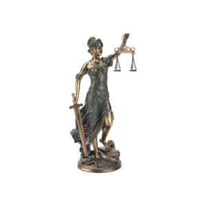 Desktop Size Polyresin Statue of Themis Patroness of Law and Justice with Blindfold