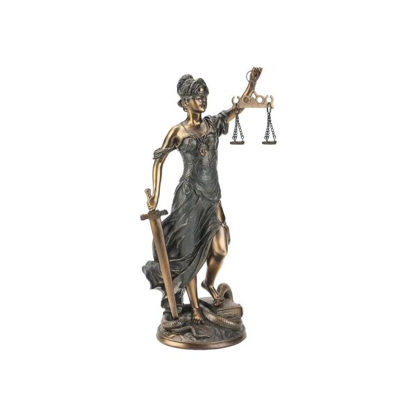 Desktop Size Polyresin Statue of Themis Patroness of Law and Justice with Blindfold