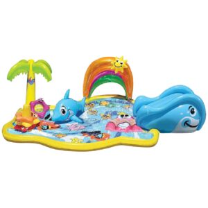 Diameter 90-Inch Inflatable Water Park with Multicolor Splash Mat and Kid-Friendly Toys