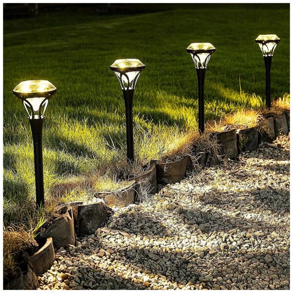 Diamond Solar Garden Lights for Yard Pathway and Driveway Decorative Lighting