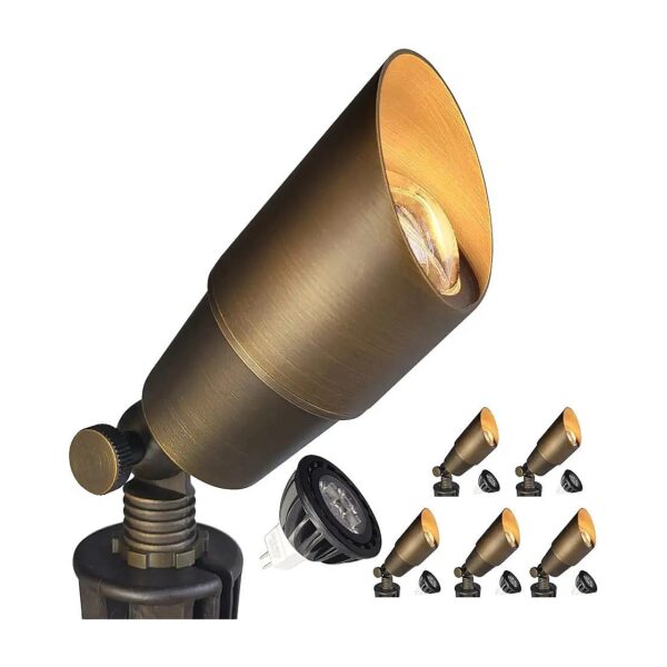 Die-Cast Brass Landscape Spotlights for Outdoor Lighting with Narrow Beam Angle