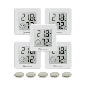 Digital Room Thermometer for Home Office Greenhouse with Spare Battery Life