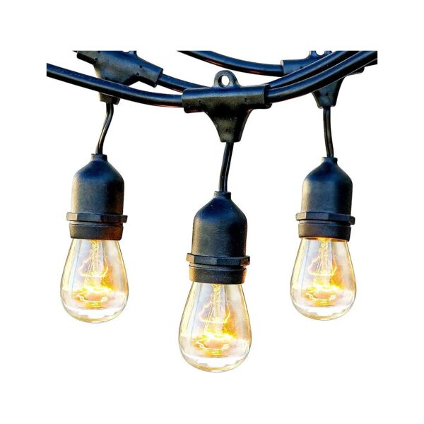 Dimmable Patio String Lights with 15 Energy Efficient Incandescent Bulbs for Ambiance