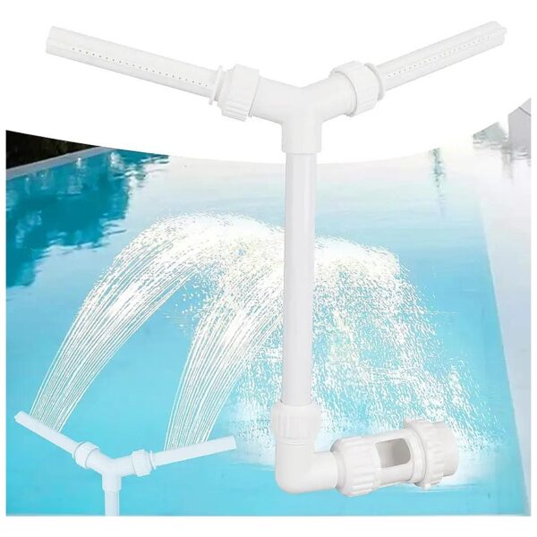 Dual Spray Waterfall Pool Fountain with Adjustable Nozzle and Aerator