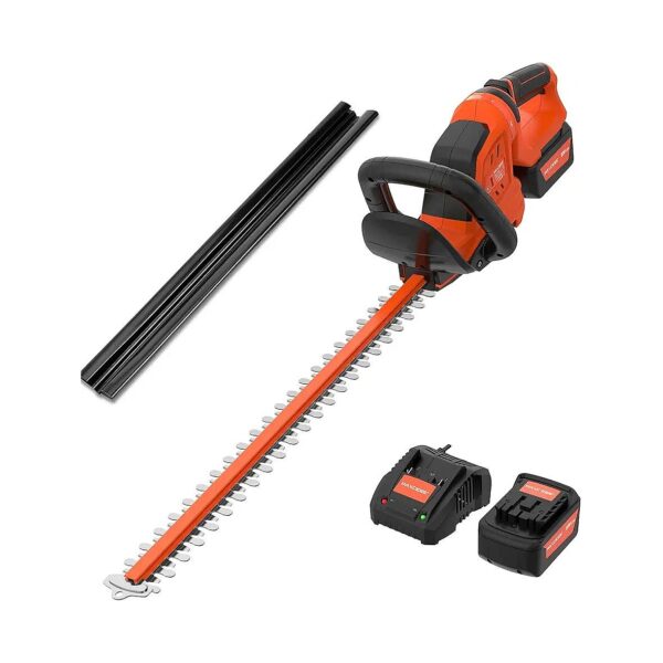 Dual-Action Hedge Trimmer with 22 Inch Blade and 20V Battery for Efficient Cutting