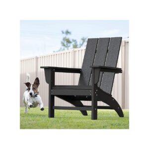 Durable Adirondack Chair with Poly Lumber Frame, Slat Back, and Weather-Resistant Design