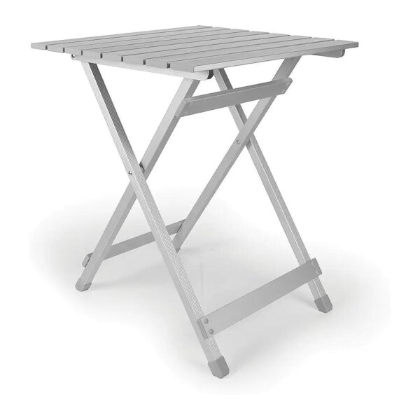 Durable Aluminum Multi-Use Table for Camping, RVing, and Outdoor Events, Silver Finish