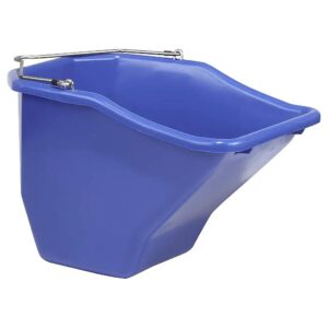 Durable Blue Plastic Bucket for Horse Feed with 20 Quart Capacity and Ergonomic Handle