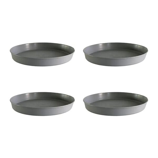 Durable Cement Finish 14 Inch Round Plastic Planter Saucer with Tray Style