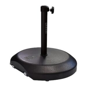 Durable Concrete Weighted Powdercoated Steel Umbrella Base with Wheels, Bronze Frame