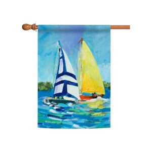 Durable Double Sided Nautical Sailboat House Flag for Summer Garden