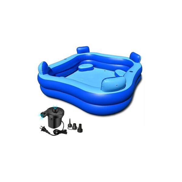 Durable Extra Thick PVC Inflatable Pool with Electric Pump Included