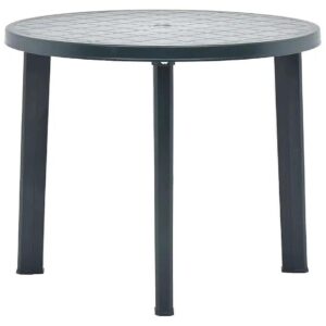 Durable Green Outdoor Round Table for Patio or Deck with No Assembly Required