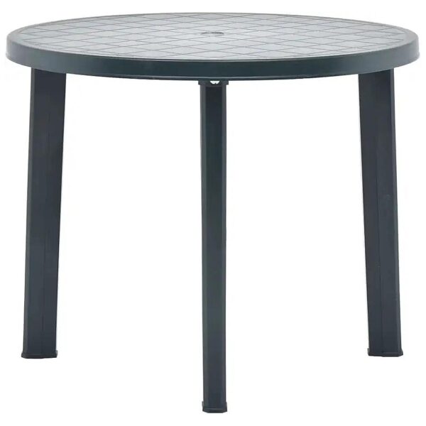 Durable Green Outdoor Round Table for Patio or Deck with No Assembly Required