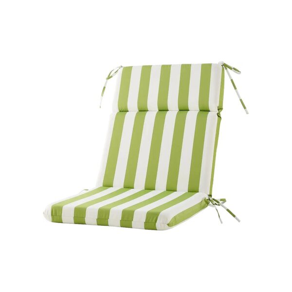 Durable Green Stripe Patio Cushion for Outdoor Furniture, High Back, 5" x 21", 1 Count