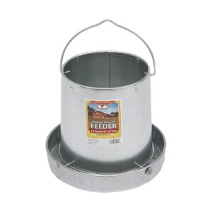 Durable Hanging Poultry Feeder Made of Galvanized Steel with 12 Pound Capacity