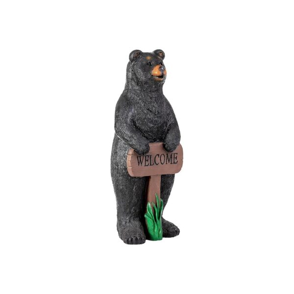 Durable Magnesium Oxide Painted Finish Outdoor Black Bear Yard Sculpture 36H