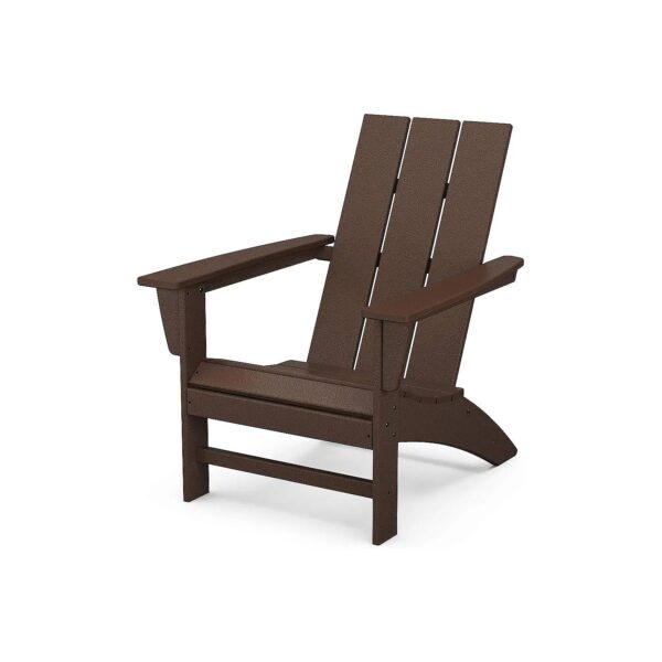 Durable Mahogany Adirondack Chair with Slat Back and Polywood Construction