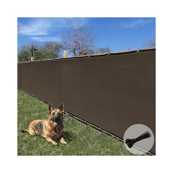 Durable UV-Resistant Brown Fence Screen for Patio Yard Garden with Grommets