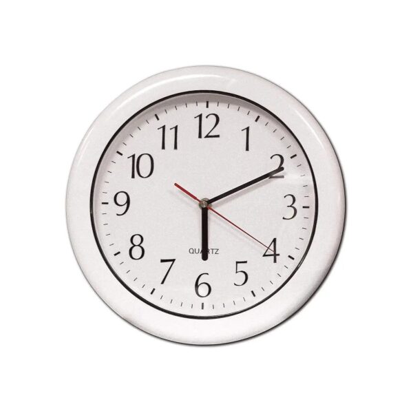 Durable White Analog Clock for Indoor or Outdoor Use with Weather Resistant Design