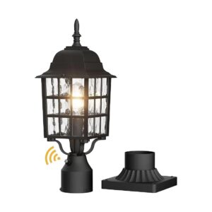 Durable and Energy Efficient Dusk to Dawn Outdoor Post Light with Water Ripple Glass