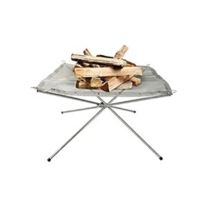 Durable and Portable Steel Firepit with Stainless Steel Mesh for Large Outdoor Fires