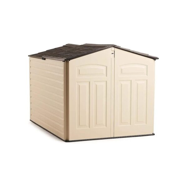 Durable and Secure Rubbermaid Outdoor Storage Shed with Roller Lid