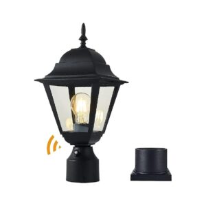 Dusk to Dawn Auto-On/Off Outdoor Post Light with Pier Mount Base for Smart Energy Savings