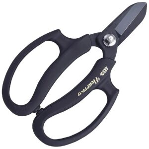 Duty Black Steel Ergonomic Flower Scissors with 6-Inch Blade Length for Commercial Use