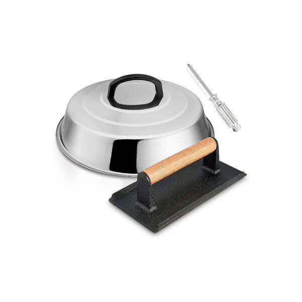 Duty Grill Press and Cheese Melting Dome for Perfectly Cooked Burgers and Meats