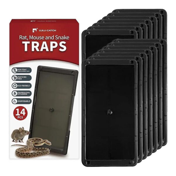 Duty Mouse Traps for Mice and Snakes with Non-Toxic Glue, 14-Pack for Indoor Use