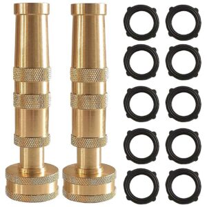 Duty Solid Brass 4-inch Hose Nozzle with 10 Garden Hose Rubber Washers