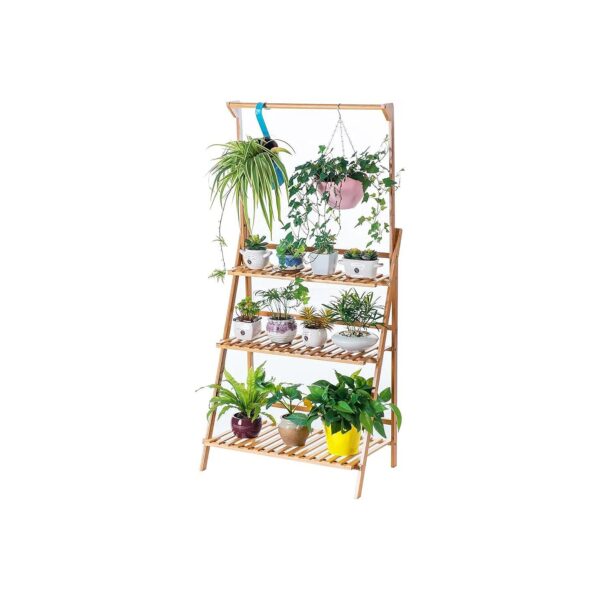 ECO-Friendly Bamboo Hanging Planter Shelves for Home Garden Decor