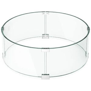 Easy Assembly Glass Wind Guard for Round Fire Pit 23 x 8 Inches