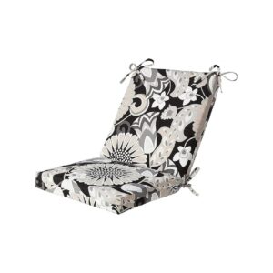 Easy Care Square Corner Chair Cushion with Black White Sophia Design