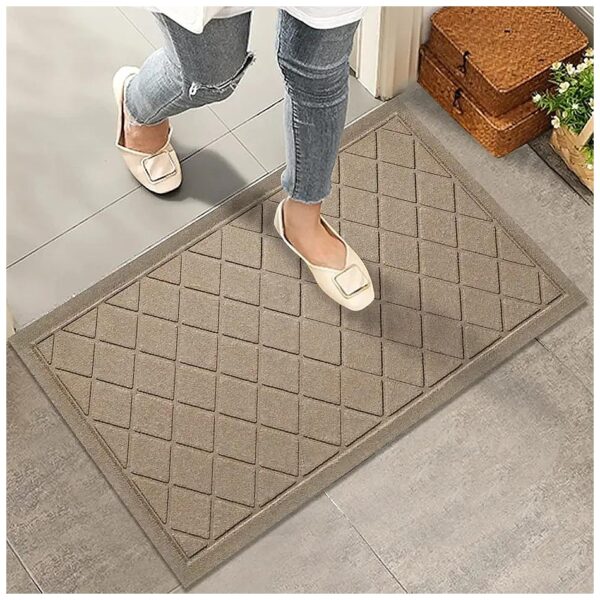 Easy Clean Non Slip Rubber Backed Sturdy Front Door Mat for Entryway