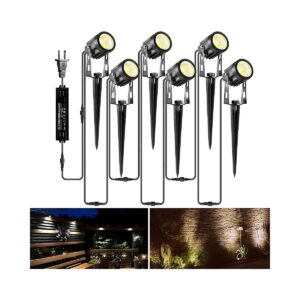 Easy Installation 6-Pack 12V LED Outdoor Yard Lighting Kit with Transformer and 69FT Wire