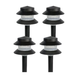 Easy Installation Low Voltage Pathway Lights Black 2 Tier Garden Lighting