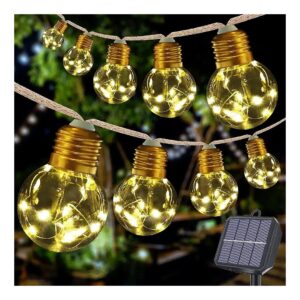 Easy Installation Solar Powered Globe String Lights with 16 Led Bulbs for Patio Decor