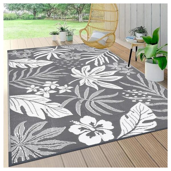 Easy Maintenance Waterproof Outdoor Rug with Rug Stakes for RV Mat Porch Deck