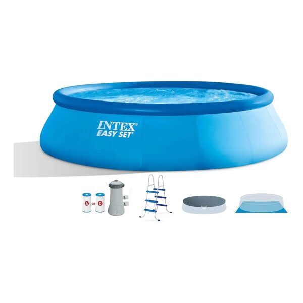 Easy to Set Up Inflatable Pool with Filter Pump and Ladder for Outdoor Fun