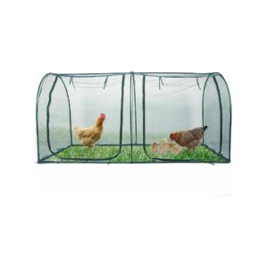 Easy-up Pet Enclosure with 10 Stakes and Metal Frame for Backyard and Farm Use